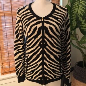 BANANA REPUBLIC merino wool front zip cardigan, L